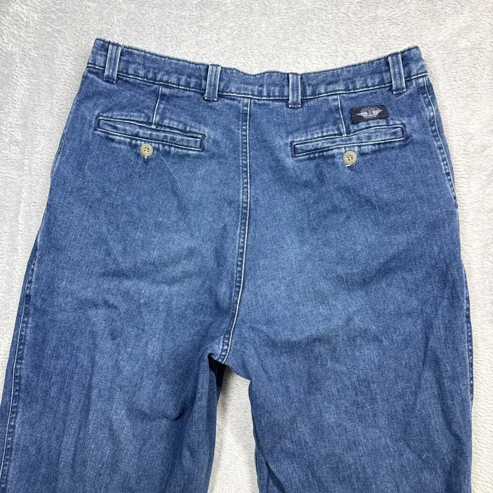 Vtg Dockers Pleated Denim Pants Men 34x32 Blue Relaxed Fit USA Levi's
